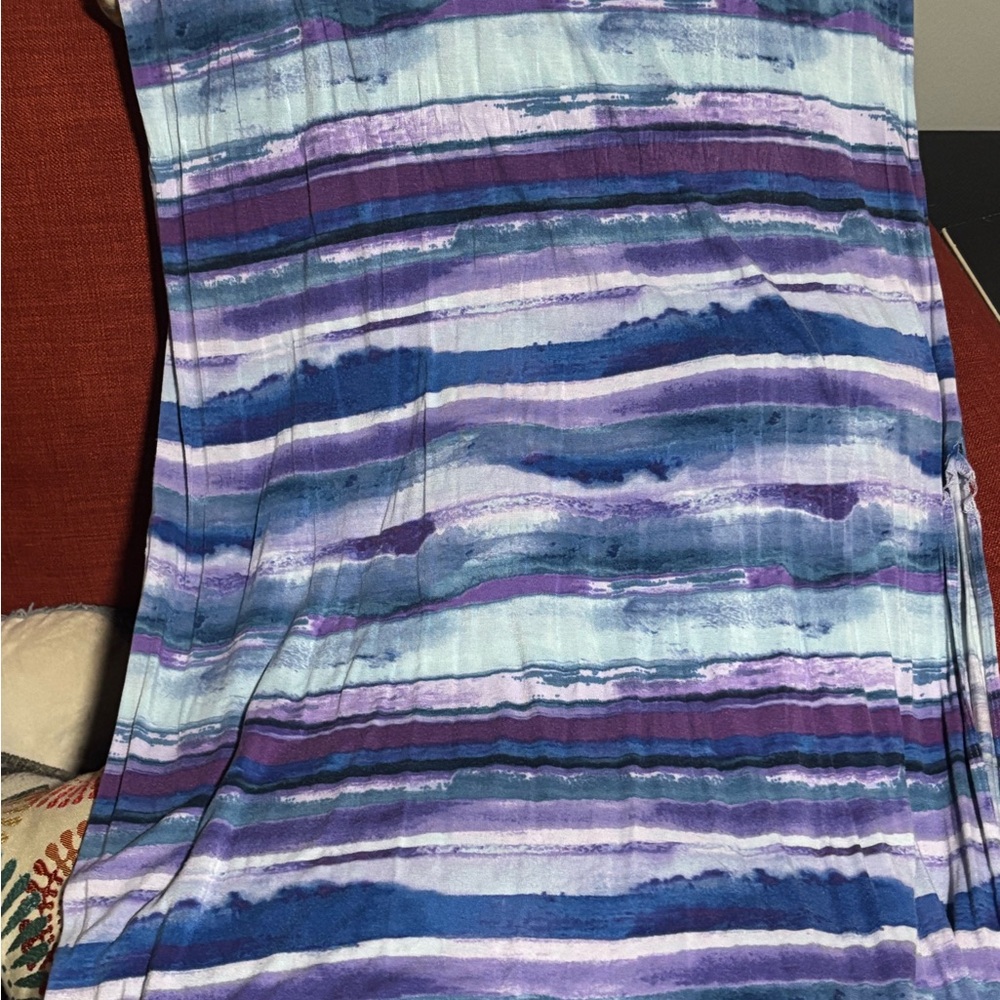 a.n.a. Women's Maxi Skirt - Blue and Purple Stripes